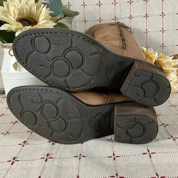 BORN Fannar Distressed Brown Leather Knee High Boots Size 6 NWOB Riding Boots - Picture 6 of 12